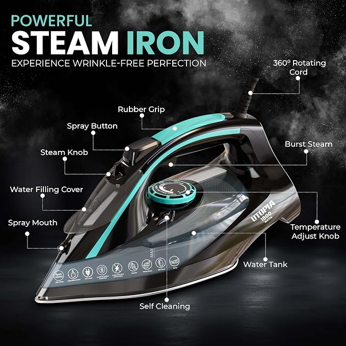 Utopia Home Steam Iron for Clothes - Image 2