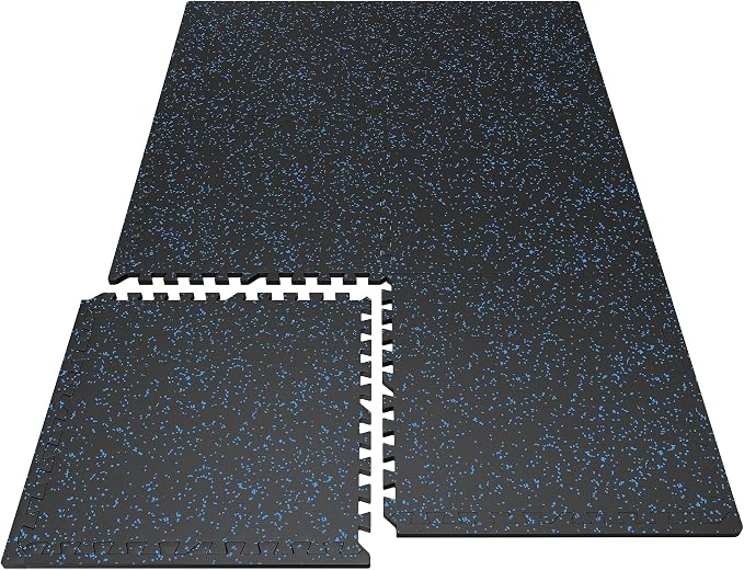 PRAISUN 0.6" Thicker Gym Mat, 6 Tiles 24 Sq Ft Workout Mats, Interlocking Foam by PRAISUN