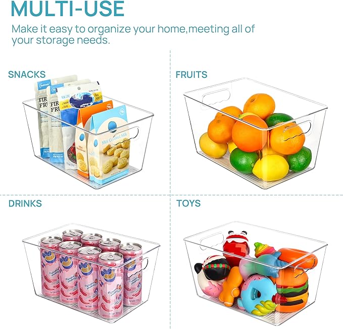 Vtopmart Clear Plastic Pantry Organizer Bins, Countertops, Freezer Organization - Image 5