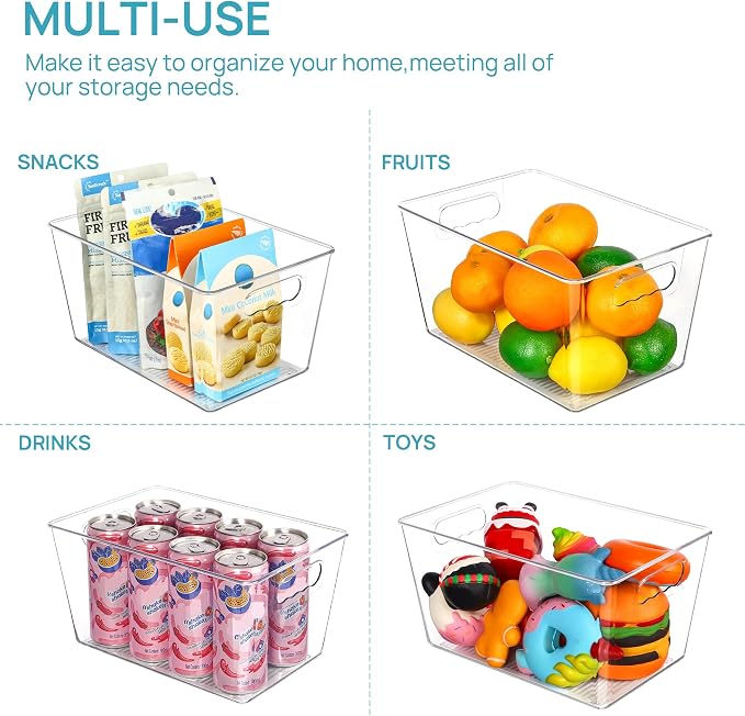 Vtopmart Clear Plastic Pantry Organizer Bins, Countertops, Freezer Organization - Image 5