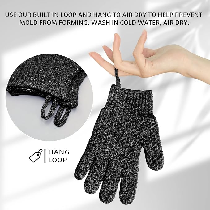 Evridwear Exfoliating Dual Texture Bath Gloves - Image 3