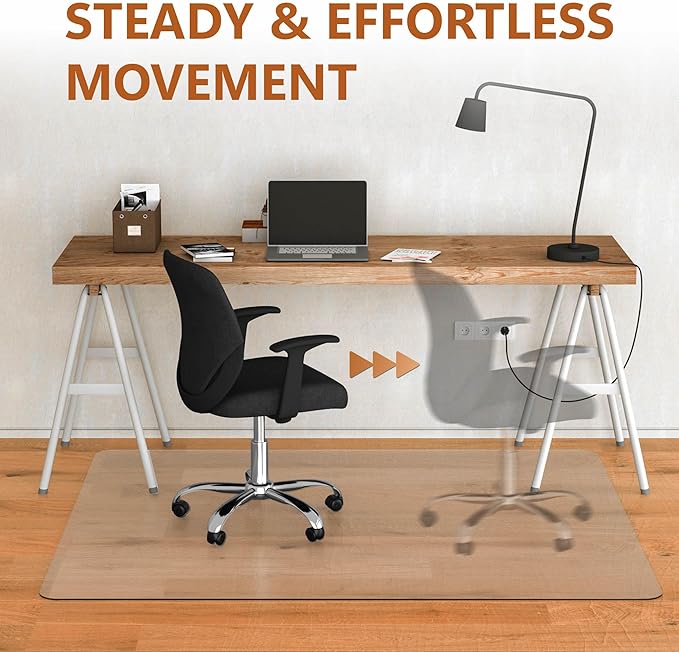 Office Chair Mat for Hardwood Floor- 44" x 58" Clear Desk Computer Chair Mat - Image 6