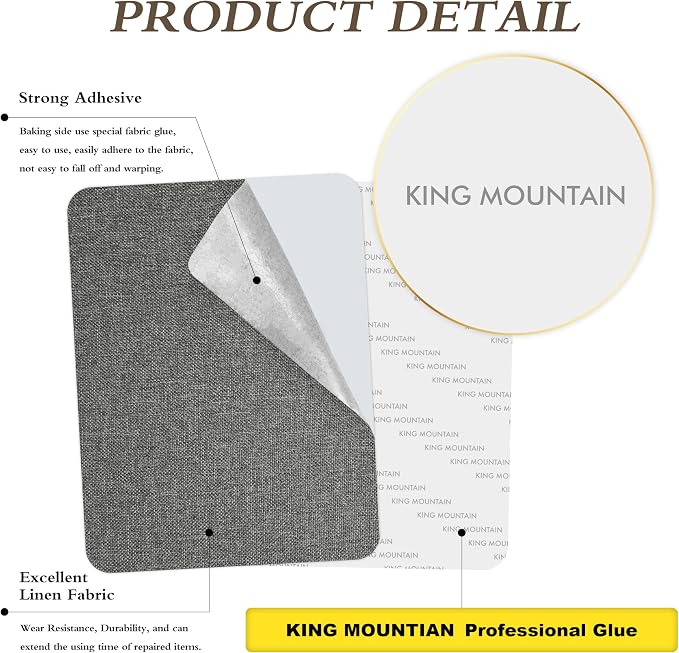 KING MOUNTAIN Fine Linen Repair Patches, Self-Adhesive Linen Fabric Patches - Image 2
