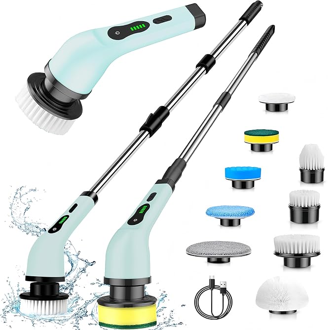 Cordless Electric Spin Scrubber, Hands-Free Shower Cleaning Tool - Image 8