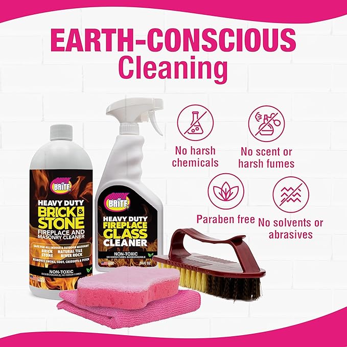 Quick N Brite Fireplace Cleaning Kit – Includes 24 oz Fireplace Glass Cleaner - Image 6