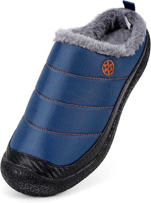 Womens Mens House Slippers Slip on Snow Winter Warm Fully Fur Lined Slippers - Image 2