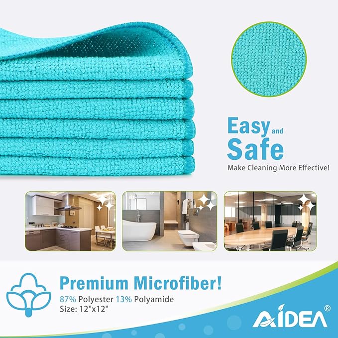 AIDEA Microfiber Cleaning Cloth-12PK, Soft Microfiber Towels - Image 2