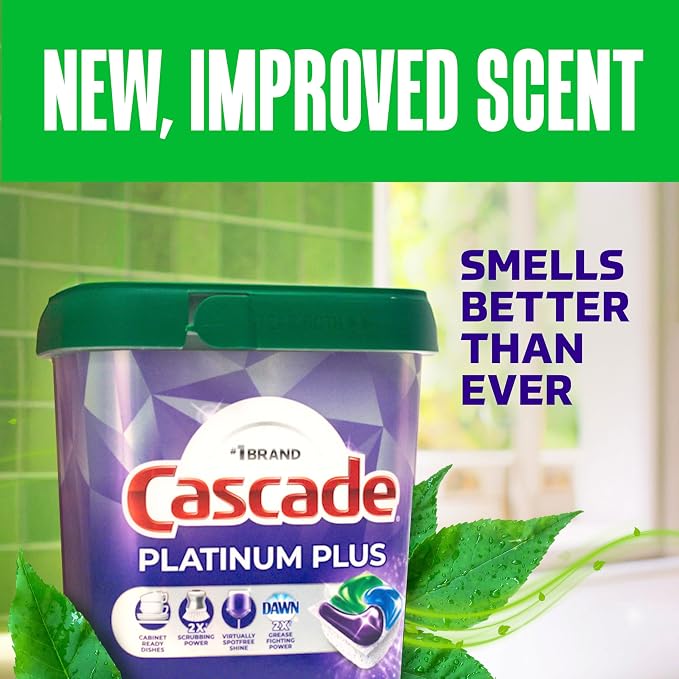 Cascade Platinum Plus Dishwasher Pods, Dishwasher Detergent, Dish Detergent Soap - Image 7