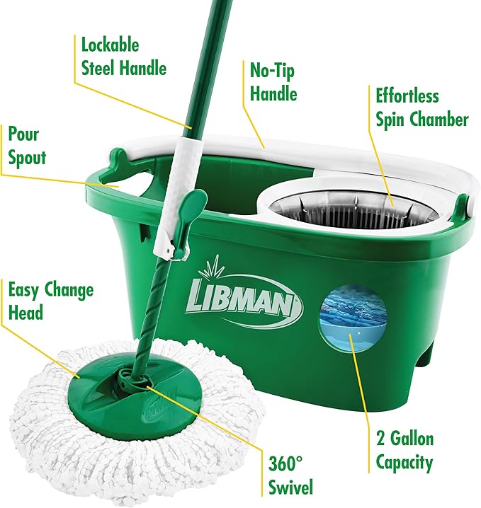 Libman Tornado Spin Mop System | Mop and Bucket - Image 4