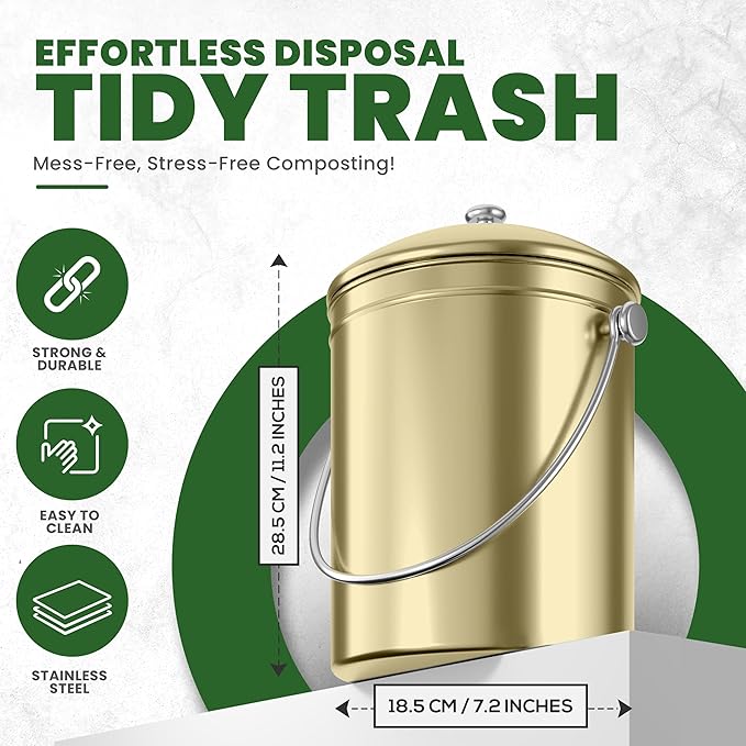 Utopia Kitchen Compost Bin for Kitchen Countertop - Image 3