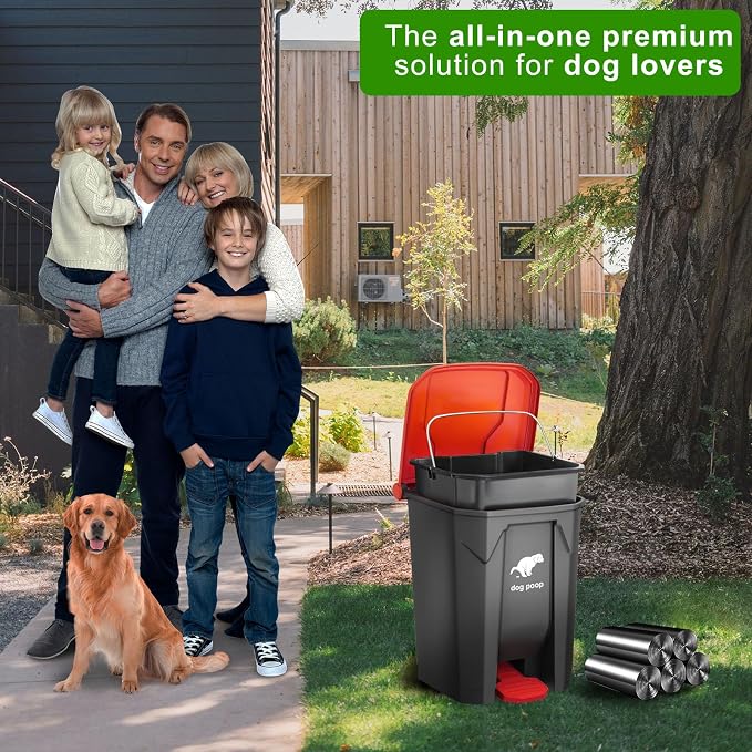 Dog Poop Trash Can Outside, 20L/5Gallon Dog Waste Trash Can - Image 7