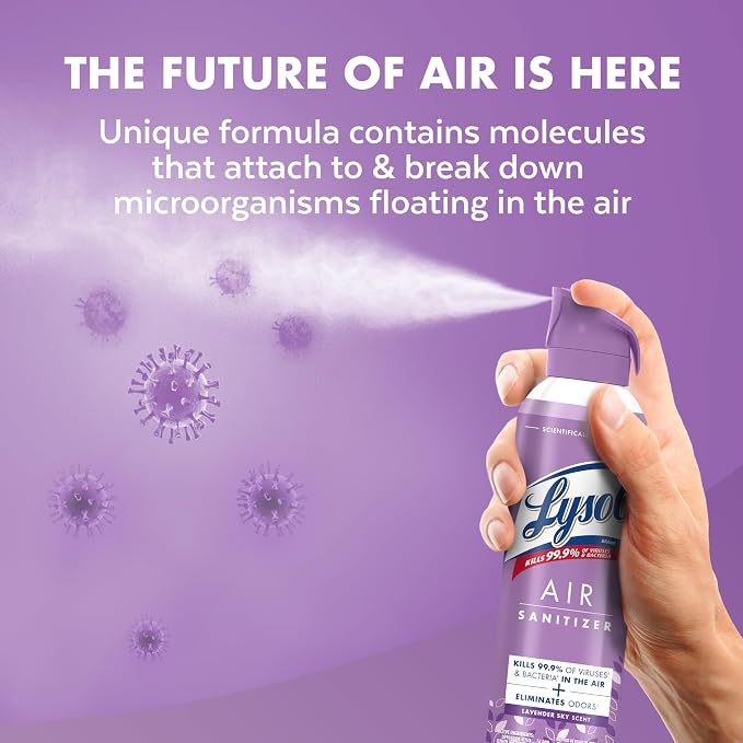Lysol Air Sanitizer Spray with Odor Eliminator - Image 5
