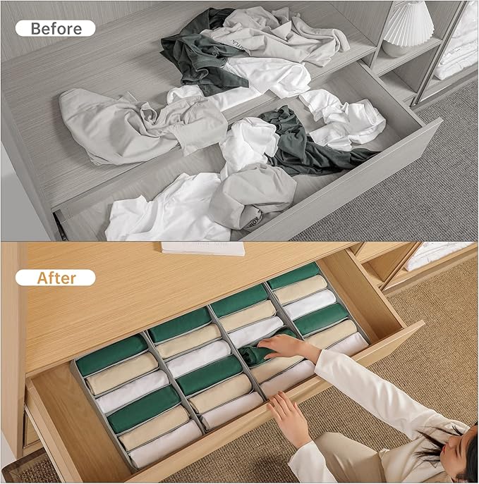 4 Packs T-shirt Drawer Organizers - Image 2