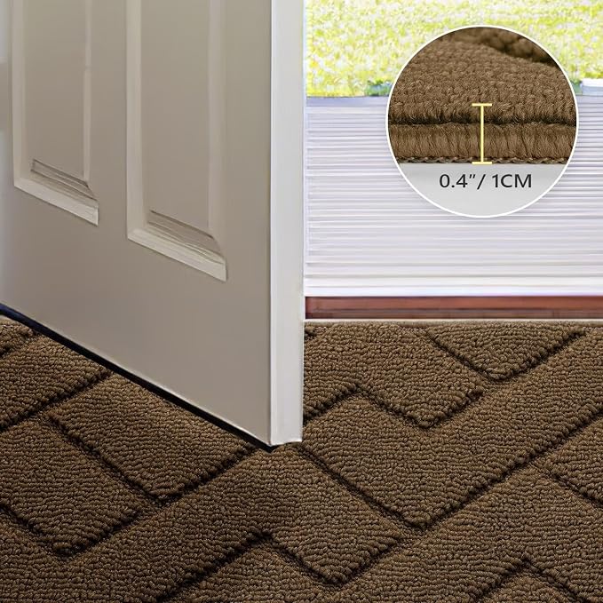 hicorfe Indoor Door Mat, Non Slip Door Mats, Absorbent Resist Dirt Entrance - Image 4