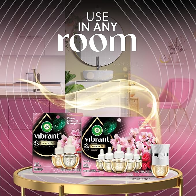 AIR WICK Scented Oil Vibrant Refill Cherry Blossom & Raspberry 5 ct. - Image 6