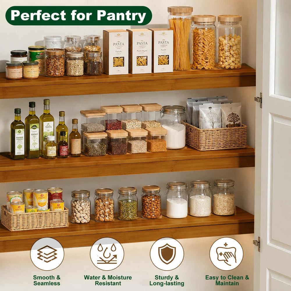 Wire Shelf Covers for Pantry, Bamboo Shelf Covers for Wire Shelving Closet