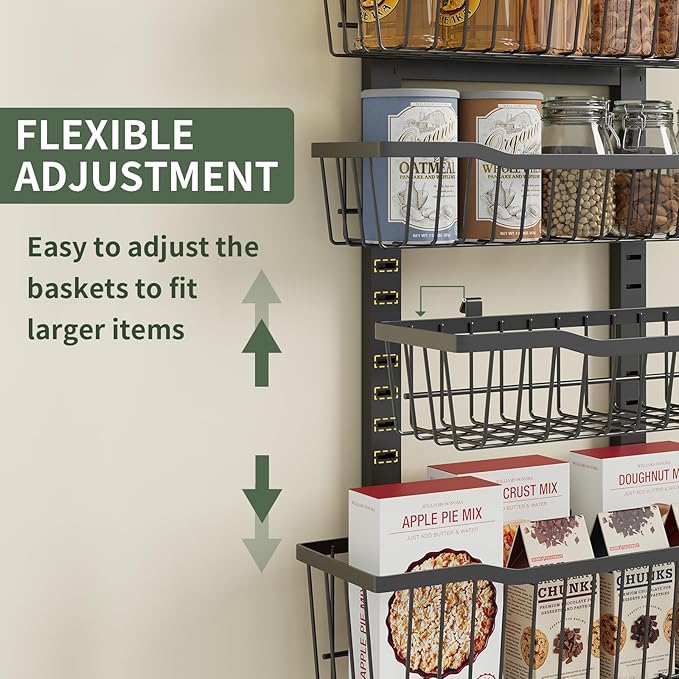 Over The Door Organizer，8-Tier Over The Door Pantry Organizer