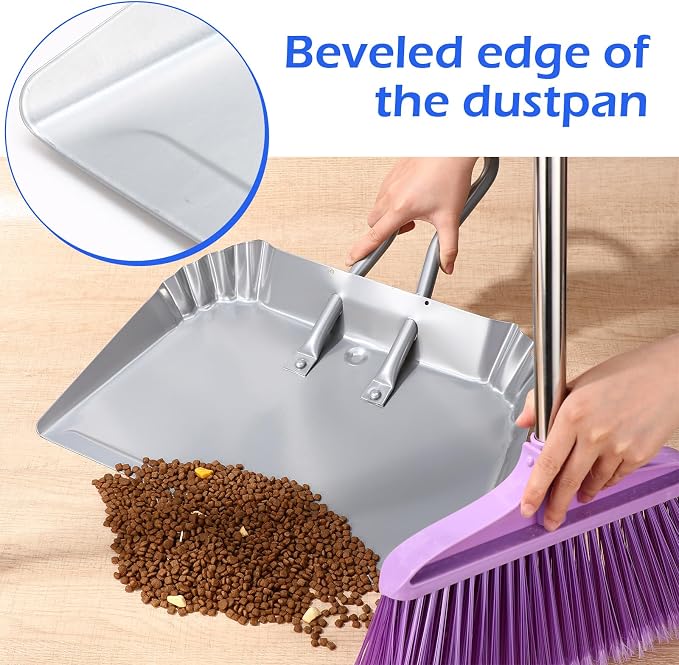 Mumufy 4 Pcs 16 Inch Heavy Duty Metal Dustpan Large Wide Dust Pans - Image 4