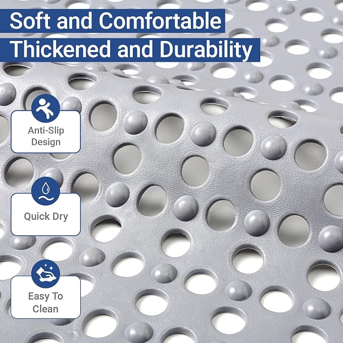 Non Slip Bathtub Mat and Shower Mat 31x17 inch, Bath Mat - Image 3