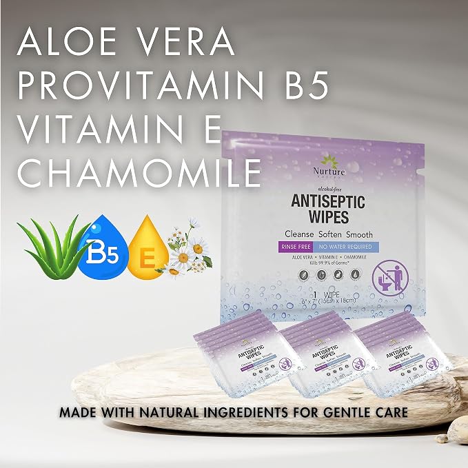 XL Individually Wrapped Nurture Antibacterial Body & Hand Wipes | Alcohol-Free - Image 10