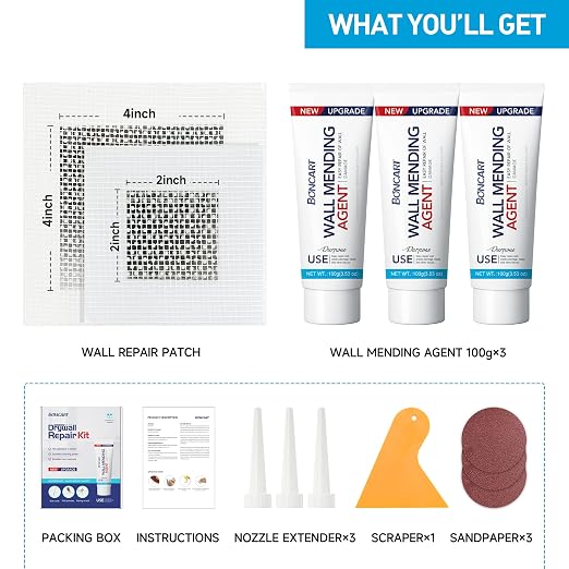 Drywall Repair Kit, Spackle Wall Repair Kit, 3 Pack Wall Mending Agent Putty - Image 6