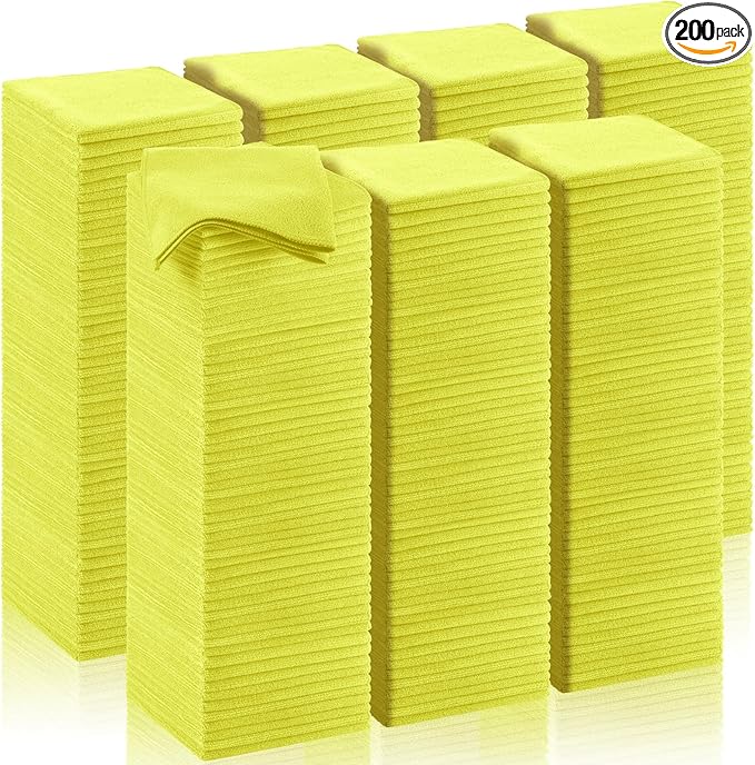 200 Pcs Microfiber Cleaning Cloth 16x16 Inch Microfiber Towels by Oudain