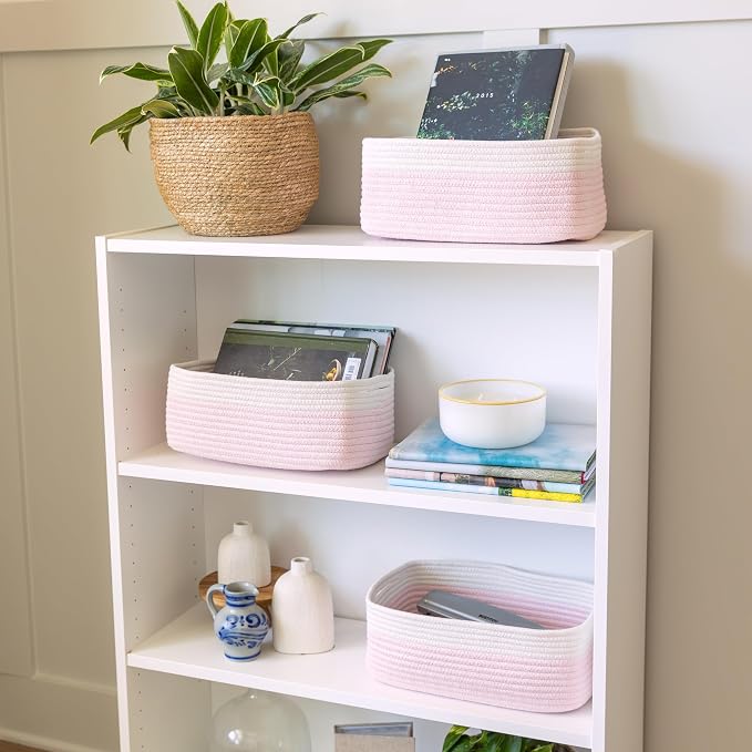 NaturalCozy 13.5”x8.5”x5.5” Rectangle Storage Baskets - Image 3