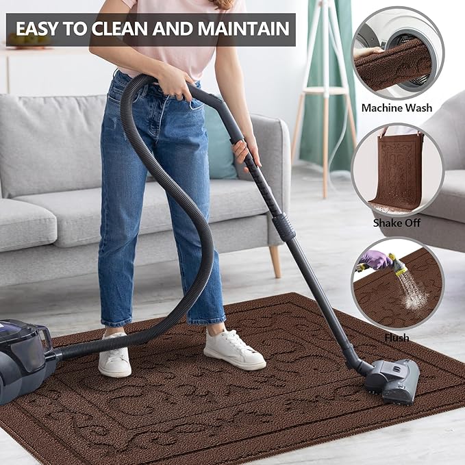 FONEYI Indoor Door Mat 32" x 48", Dirt Trapper Door Mats Non-Slip Entryway Rugs - Image 5