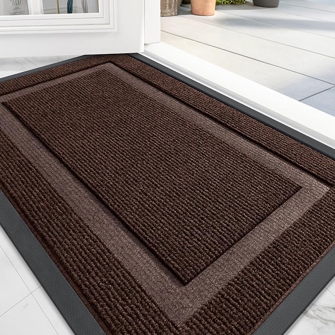 OLANLY Front Door Mat Indoor Outdoor Entrance, Waterproof All-Season, by OLANLY