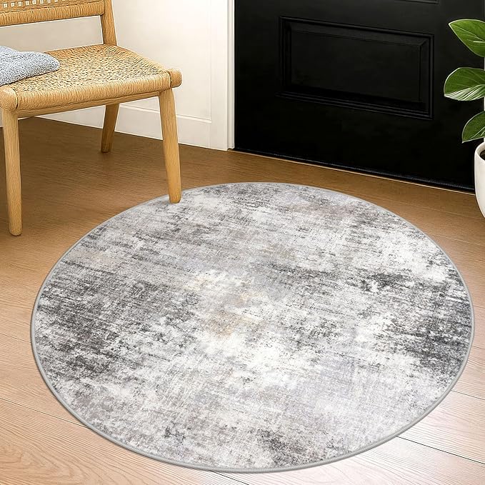 IOHOUZE Round Area Rug 3 Ft Circle Entryway Rugs Round Washable Door Mat Indoor by iOhouze