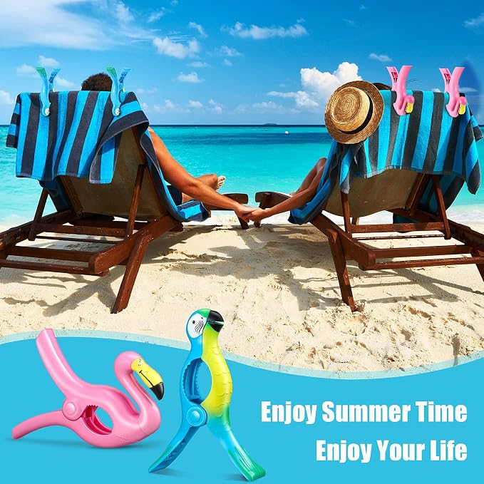 4 Pieces Beach Towel Clip Jumbo Size Chair Clips Towel Holder Clothes Pegs - Image 5