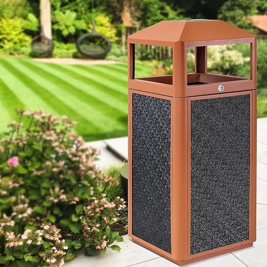 Square Waste Container with Dome Lid | Commercial Outdoor Garbage and Trash - Image 7