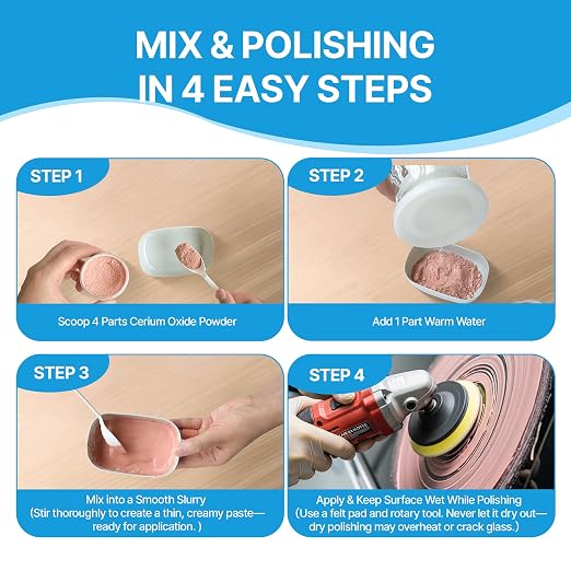 4.94 oz Cerium Oxide Glass Polishing – Premium Windshield Glass Scratch Remover - Image 7