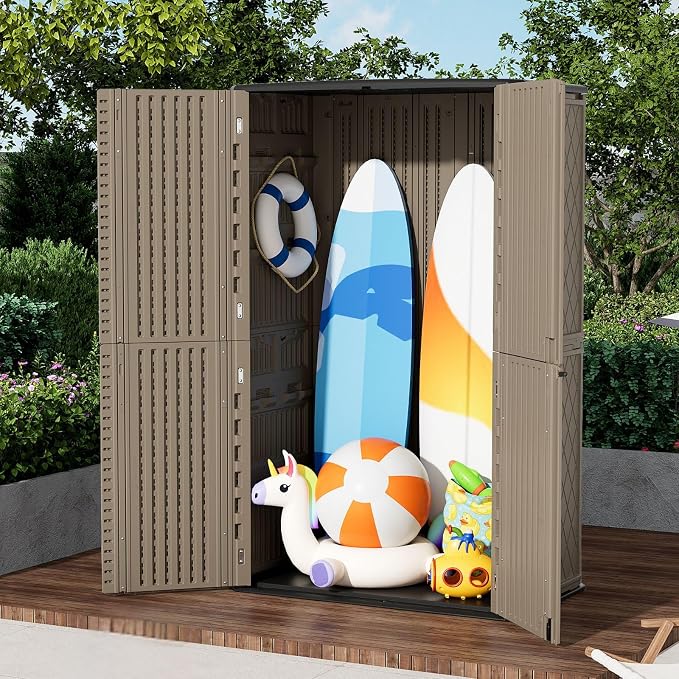 ZZM Large 67 Cu.ft Waterproof Storage Shed, Outdoor Storage Cabinet，Durable