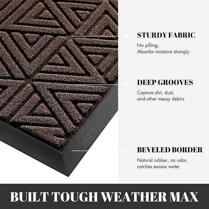Yimobra Outdoor Mats for Front Door 29.5x17, All-Weather Waterproof Non-Slip - Image 3