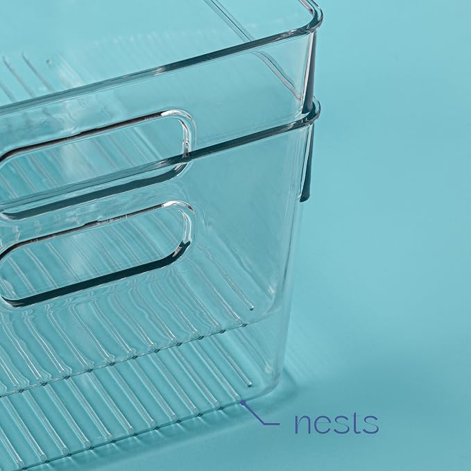 Plastic Food Storage 2 Pack Clear Container Bin - Image 4