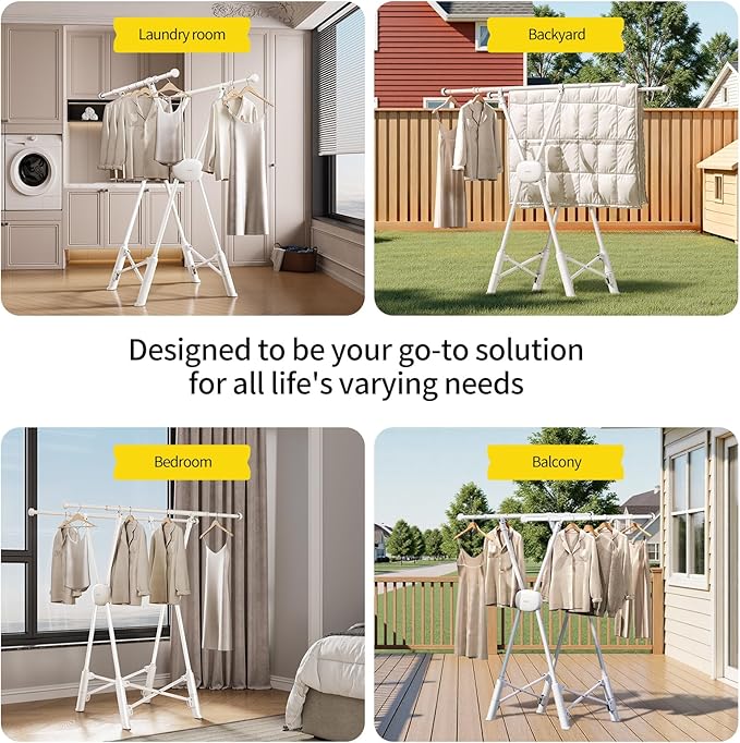 BIREN Clothes Drying Rack Heavy Duty Clothing Racks Extending Laundry Rack Two - Image 7