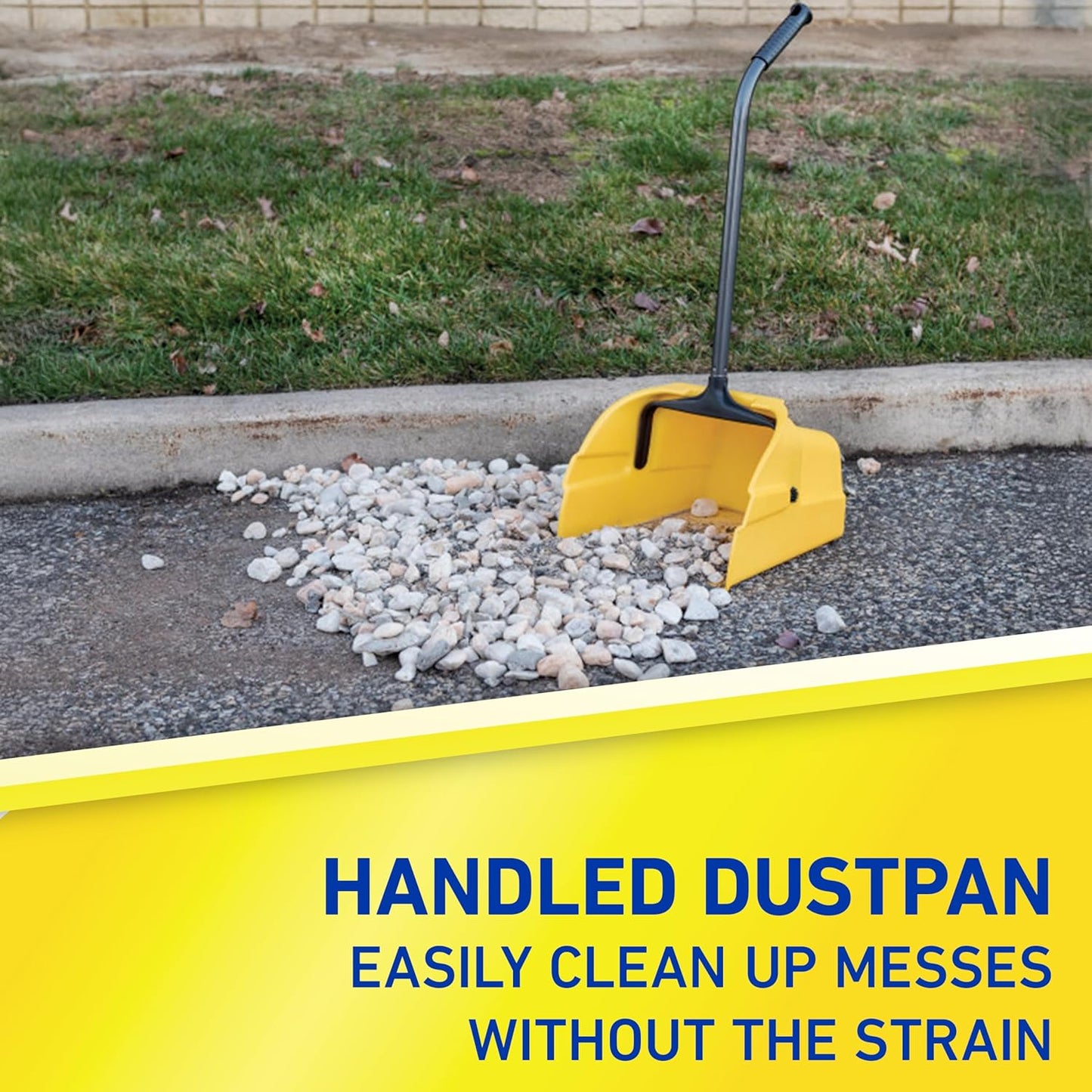 Quickie Debris Dustpan with Handle, Jumbo Debris Pan, Trash Collection for Industrial/Professional Cleaning
