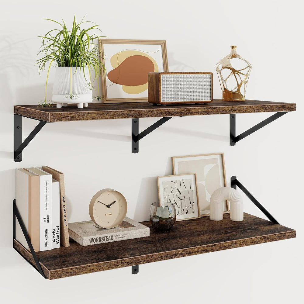 Floating Shelves 12 Inch Deep, 36W x 12D Wall Shelf Set of 2, 60 lbs Heavy Du...