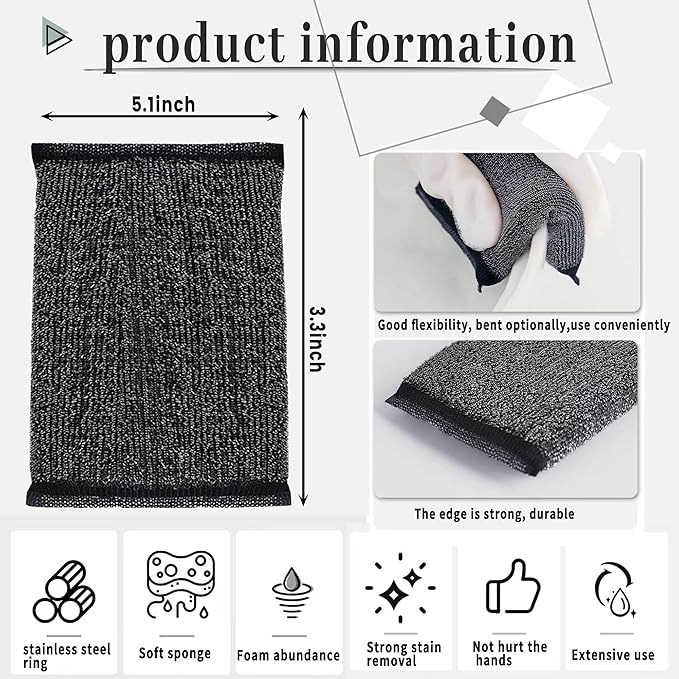 Steel Wool Scrubber Dish Sponges - Image 2