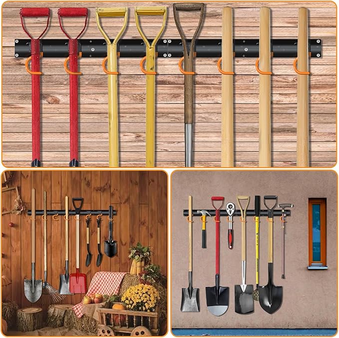 3-H 24×16" All Metal Garden Tool Organizer, Garage Tool Organizer, Broom Holder - Image 6