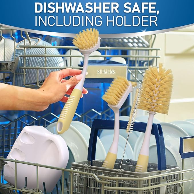 Dish Brush Set of 5 with Holder - Image 7