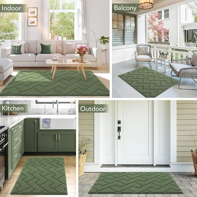 hicorfe Indoor Doormat, Front Back Door Mat Rubber Backing Non Slip Door Mats - Image 2