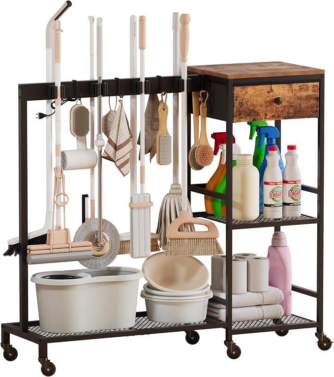 Heavy Duty Metal Cleaning Cart by Unionly