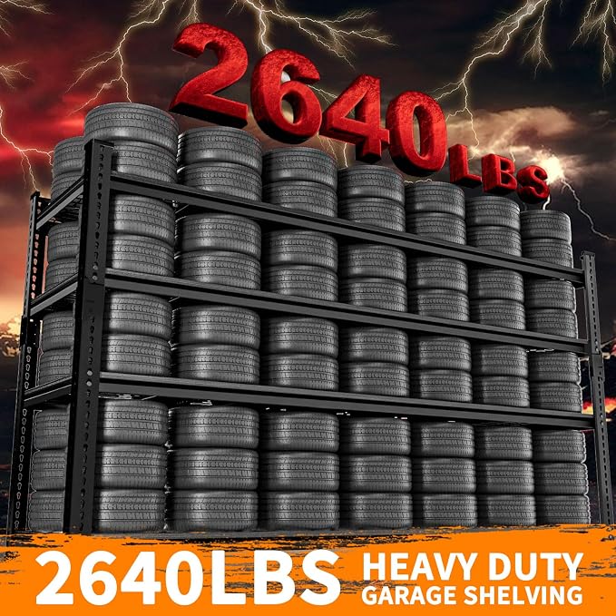 Storage Shelves Heavy Duty 2 PCS, 4-tier Adjustable Metal Industrial Utility - Image 4