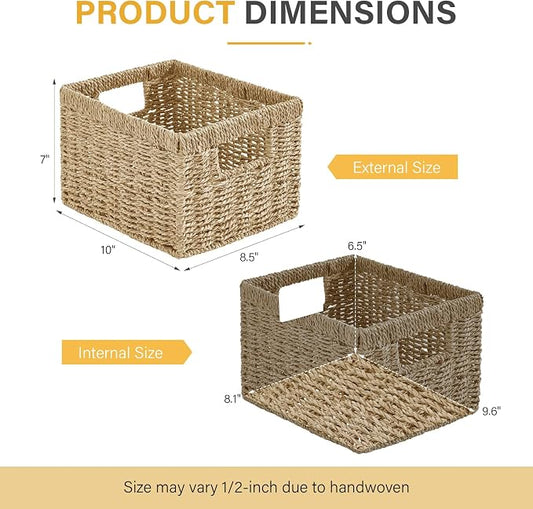 Seagrass Wicker Basket, Decorative Woven Baskets - Image 2