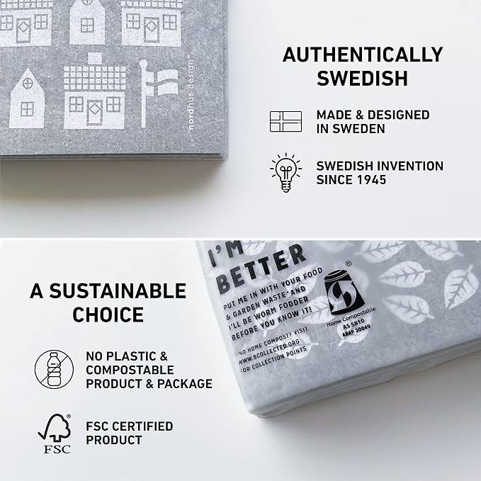 Nordhus Design Swedish Dishcloths, 10 Grey Cloths, Made in Sweden - Image 7
