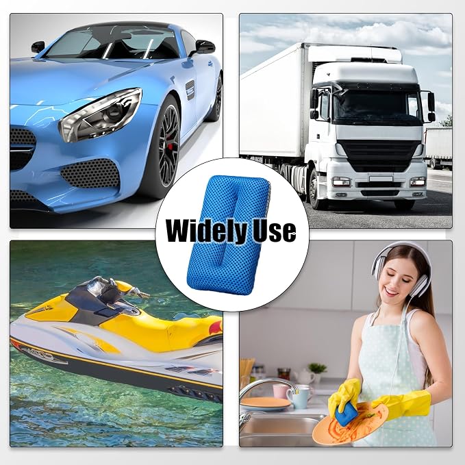 Two Sided Bug and Tar Sponge Microfiber Bug Scrubber Car Sponge - Image 6