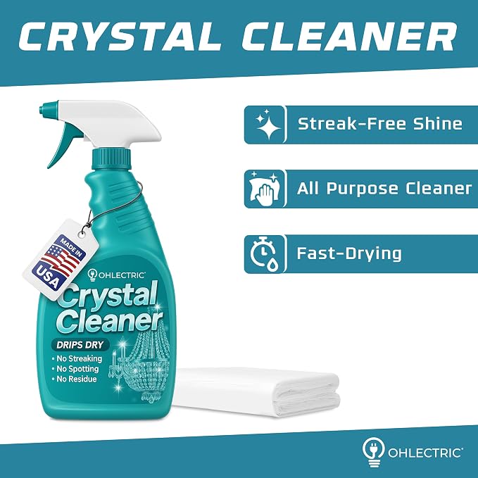 Crystal Chandelier Cleaner Spray Kit & Plastic Drop Cloth - Image 2