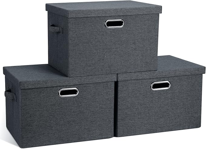 Large 17" 36 Quart Collapsible Stackable Storage Bins by GraciadecoStorage